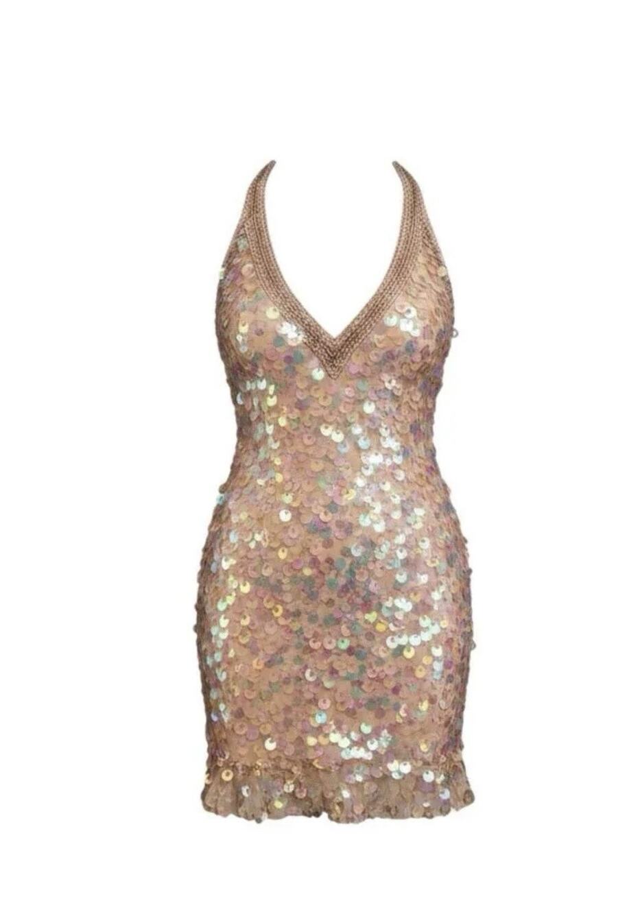 Rare Sue Wong Sequin Beaded Dress